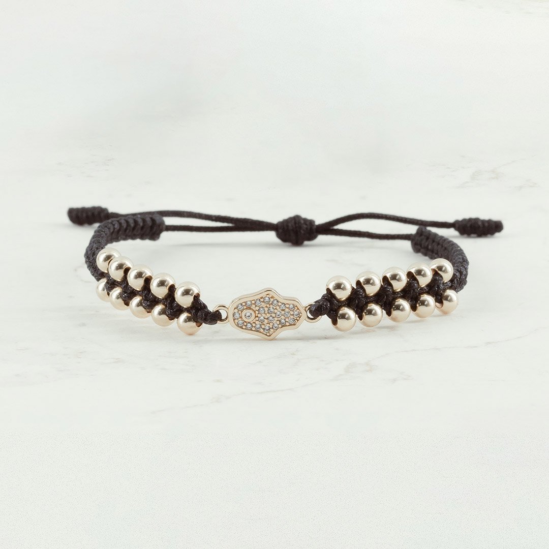 PULSERA MANO HAMSA 4MM